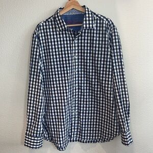 Robert Graham Men's 3XL Navy/Light Blue Long Sleeve